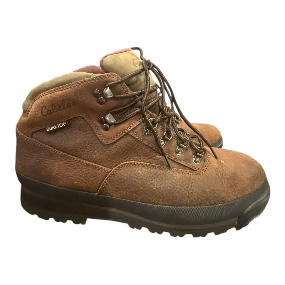 Cabelas’s Gore-Tex Leather Hiking Boots Men’s 13D – Waterproof Brown Trail Boots